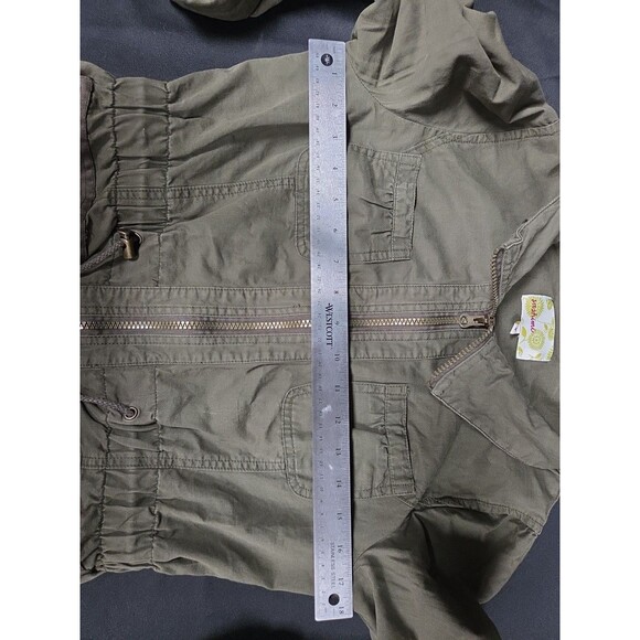 Sashimi Green Utility Jacket Coat Size Small Zip Front Outdoors Outerwear - Picture 3 of 5